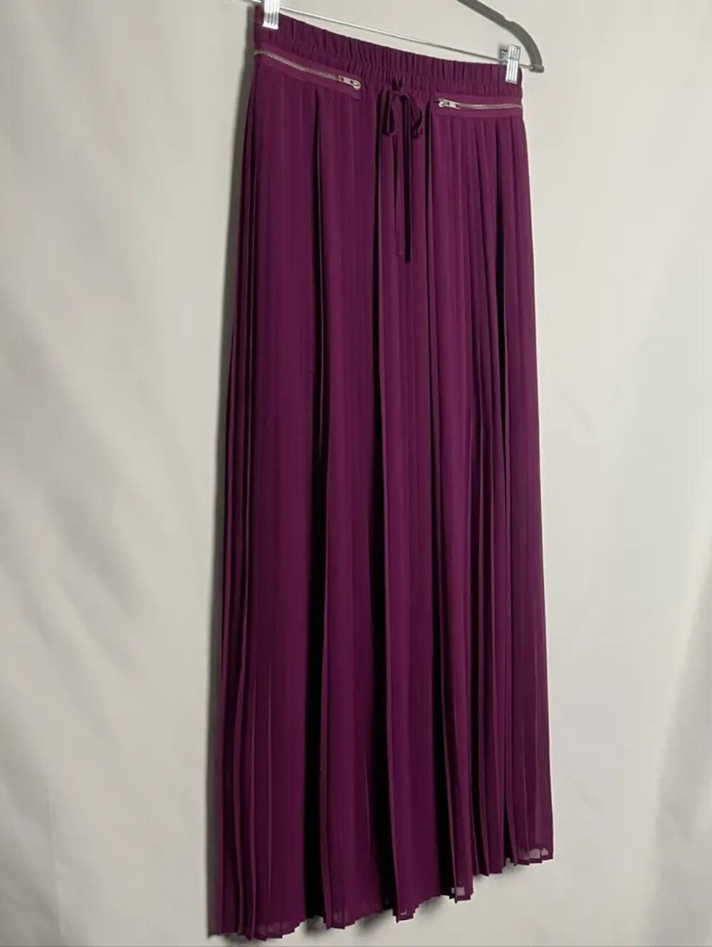 The Kooples Pleated Maxi Skirt in Plum